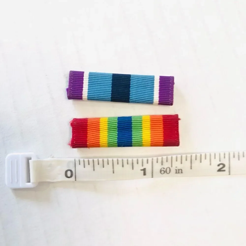 army service ribbon‎ bars rainbow and blue and purple stripes